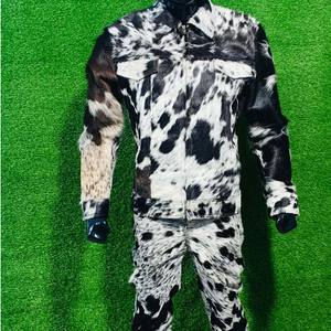 Nueva llegada de alta calidad de diseño personalizado de cuero de vaca chaqueta de invierno y pantalón para los hombres más populares de la moda de invierno - Product Image 4
