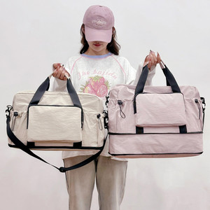 Sac de voyage à bandoulière amovible grande capacité, rangement portable pour bagages pour les courts séjours, fermeture éclair, doublure en polyester - Product Image 4