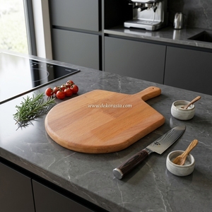 Planche à découper personnalisée en bois naturel écologique en forme d'éventail, design vintage, vaisselle de cuisine, bols décoratifs lavables et pratiques pour les voyages - Product Image 6