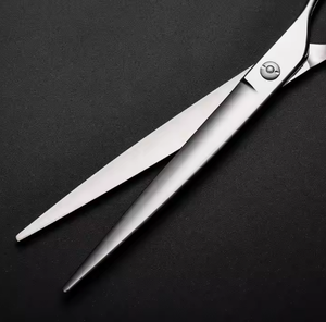 Ciseaux plats de coiffeur professionnels 7 pouces 9CR avec poignée en céramique lame en acier inoxydable personnalisable pointe pointue - Product Image 6