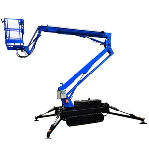 Mini Elektrische Diesel 10 ~ 20M Cherry Picker Sleepbare Aanhangwagen Emmer Lift Met Automatische Korf Nivellering