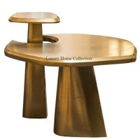 Table gigogne couleur or Design Unique dernière arrivée ensemble de 3 formes carrées Design luxueux fournitures de meubles faits à la main