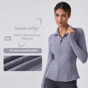 Veste de gymnastique à fermeture éclair pour femmes, tenue de yoga et de fitness à fermeture éclair complète pour l'entraînement d'hiver, vente en gros OEM - Product Image 1