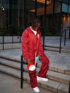 Chándal de nailon reflectante con logotipo personalizado, chándal cortavientos para hombre, conjuntos de nailon, rayas blancas para hombre - Product Image 4