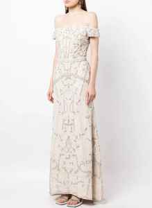 Fabricantes de ropa Mujeres fuera del hombro Cuello Cintura Maxi Longitud Vestido de fiesta personalizado para los cócteles y la ceremonia del anillo - Product Image 6