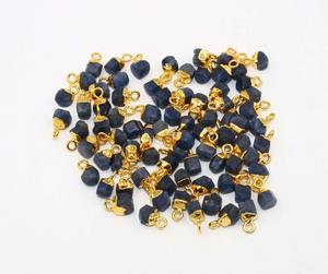 Colgante de Piedra Preciosa de Zafiro Crudo Chapado en Oro de 4-5 mm Hecho a Mano para la Fabricación de Joyas, Collar DIY y Accesorios de Manualidades - Product Image 4