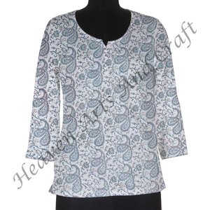 100% Cotton Ethnic Wear Hand Block Print New Manufacturer Of Latest Design High Quality Kurtis Indian Casual <b>Dresses</b> Clothing - Product Image 6