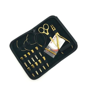 Kit d'outils d'extension de cheveux en microbilles d'acier inoxydable plaqué or avec pinces ciseaux - Product Image 2