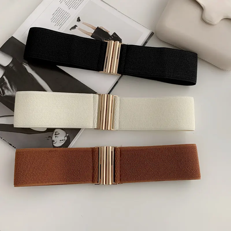 Ceinture large en cuir PU pour femmes, nouveau Style, automne et hiver, ceinture élastique rétro pour femmes, jupe ceinturée en tissu, ceintures pour robes