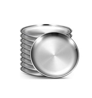 Assiettes rondes en aluminium de haute qualité, ensemble d'assiettes rondes en aluminium pour les plats, les collations, les desserts pour la décoration du salon