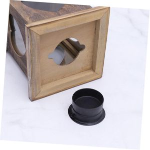 Portavelas Decorativo de Madera, Candelabro Elegante, Lámpara de Viento, Creativo, Práctico, 1 Unidad - Product Image 5