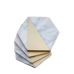 Sous-verres en marbre Ensemble de sous-verres en marbre de haute qualité Vaisselle Décoration de table Tapis et tampons Dessous de verre à thé uniques pour la maison - Product Image 1