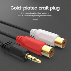 Cable de Audio y Vídeo de 20cm, Conector de 3,5mm a RCA hembra, Cable Hembra de 2*3,5mm - Product Image 2