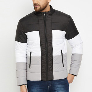 Vestes pour hommes en polyester/spandex de haute qualité, à blocs de couleur, avec col montant, design imprimé personnalisé, imperméables et respirantes - Product Image 1