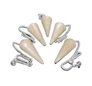 Péndulo de piedras preciosas de melocotón de la mejor calidad, piedra lunar de melocotón Natural, cono de faceta de cristal, Feng Shui, energía curativa, radiestesia - Product Image 1