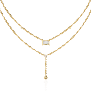 สร้อยคอทองคำ 18K สำหรับสุภาพสตรี ประดับเพชรเพาะเลี้ยง สวยงาม - Product Image 3