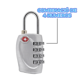 Lucchetto di Sicurezza TSA a 4 Cifre per Bagagli da Viaggio Realizzato in Lega di Zinco Resistente - Product Image 2