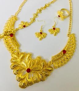 Collar de diamantes chapado en oro de 24 quilates Vintage 2024 de inspiración italiana, conjunto de joyería de cobre clásico directo de Italia, Alemania, EE. UU. Mayotte - Product Image 3