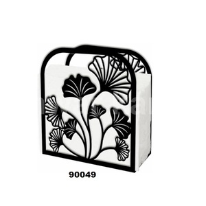 Haute qualité noir mat métal fleur Design porte-serviettes moderne porte-mouchoirs pour la maison cuisine chambre à coucher et décor de mariage - Product Image 1