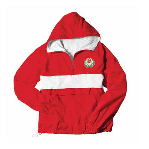 Chaqueta cortavientos clásica ligera con letras griegas bordada Crest Quarter Zip resistente a la intemperie procesamiento teñido liso largo - Product Image 3