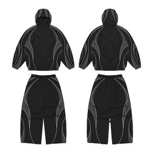 Conjuntos de Ropa Deportiva de Invierno con Capucha y Estampado Digital Personalizado, Estilo Acid Wash, para Marcas de Ropa con Diseño Gráfico Personalizado - Product Image 1