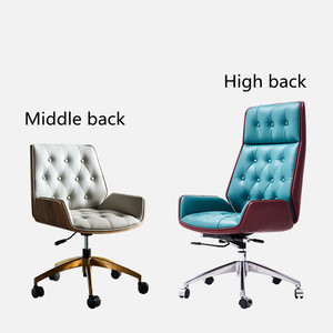 Silla de Oficina Giratoria de Diseño Moderno con Base de Acero Inoxidable, Respaldo Cruzado, Altura Ajustable, para Hogar, Computadora, Trabajo, Sala de Reuniones - Product Image 5
