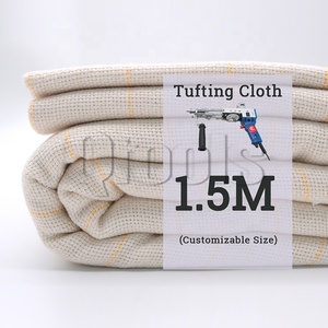 Tela de tapicería de poliéster/algodón blanca de 1.5M de ancho, 260 GSM, peso medio, para pistola de tufting, en stock. - Product Image 1