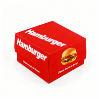 Caja de Cartón Blanca para Alimentos, Ecológica, Autoensamblable, Personalizable, para Hamburguesas, Sándwiches, Pollo Frito, Panadería