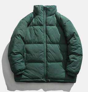 เสื้อโค้ทพัฟเฟอร์มีฮู้ดขนาดใหญ่สำหรับผู้ชาย ฤดูหนาว ป้องกันความหนาวเย็น กันน้ำ กลับด้านได้ โลโก้ด้านหน้า คุณภาพสูง บรรจุใยฝ้าย - Product Image 3