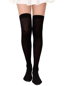 Les bas mi-hautes pour femmes sont des bas qui couvrent les pieds et les jambes jusqu'au genou, parfois portés avec une tenue semi-formelle moderne. - Product Image 4