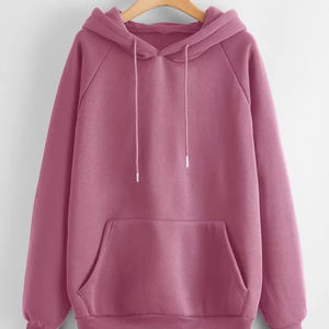 Sweats à capuche 100% coton pour femmes 280 GSM Polyester-Sweat à capuche d'hiver brodé et imprimé en molleton de coton avec logo avant - Product Image 1