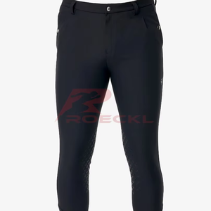 Venta al por mayor de pantalones de montar los hombres de alta calidad duradera de algodón elástico con paneles de rodillas ajuste flexible cintura segura ecuestre - Product Image 1