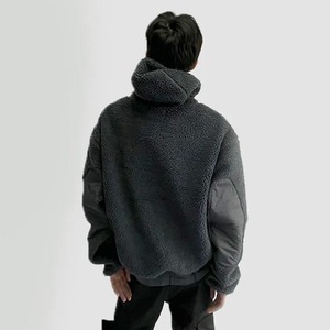 Pull à capuche Sherpa pour hommes avec manches longues, logo personnalisé de haute qualité, sweats à capuche en polaire Sherpa lourd de grande taille - Product Image 2