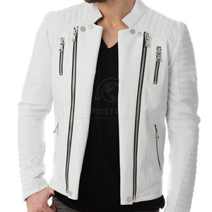 Chaqueta de Cuero para Hombre de Alta Calidad, Transpirable y de Secado Rápido, con Cuello Alto y Logotipo Frontal, Chaqueta de Invierno Ecológica - Product Image 1