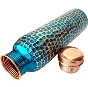 Best Selling Diamond Hammered Copper Water <b>Bottle</b> <b>Drink</b> Ware Tableware Kitchen Gifting Purpose - Product Image 4