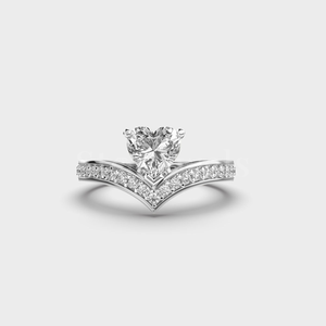 Luxury Gold Silver Rhodium Plated SweetHeart 0.50 Ct Moissanite Heart Cut Religious Style Women's Wedding <b>Ring</b> Third Party - Product Image 2
