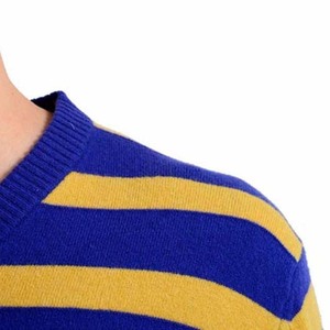 Pull en tricot uni tendance, vêtements pour hommes, fabrication de qualité supérieure, col en V, pulls d'hiver pour hommes, respirant, nouveau design rayé - Product Image 5