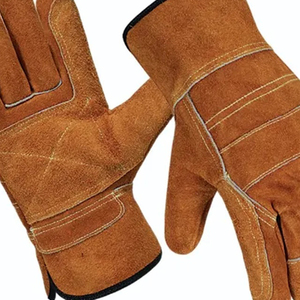 Heavy Duty Double Palm Split Leather Safety <b>Gloves</b> for Tough Jobs for Workshop Applications - Product Image 6