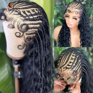 Wholesale Raw Human Braiding Hair Wigs Human Hair Lace Front Wigs Glueless Full Hd Lace Frontal Braided Wigs For Black Women