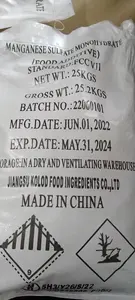 Directamente de fábrica sulfato de manganeso NO CAS 10034-96-5 para suplemento nutricional (manganeso-Fortifier)