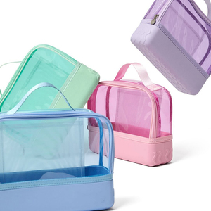 Sac cosmétique personnalisé avec logo, sac à maquillage portable, trousse de toilette de voyage, grand organisateur de rangement pour les vacances - Product Image 2