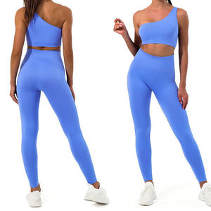 Stylish Women Gym Set Scrunch Bra Side Pockets Legging 2 Pieces Set <b>Nude</b> Soft Skin Jogging Training Yoga Sets 2025 low moq - Product Image 1