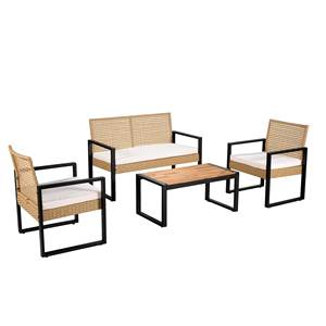 Juego de muebles de exterior de ratán tejido a mano de 4 piezas modernas de alta calidad para jardín, Patio, Hotel, escuela, apartamento, sala de estar - Product Image 5