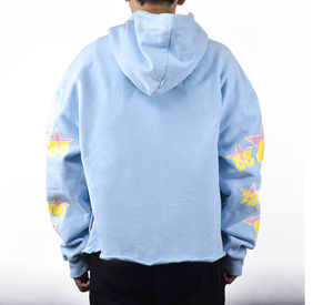 Top Selling Cut Edge 3D Puff Printing Heavy Weight Recortado Raw Hem Pullover Sudadera con capucha de gran tamaño para hombre - Product Image 4