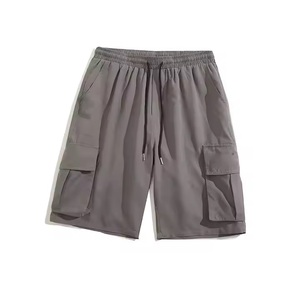 Nuevo estilo de utilidad para hombres Cargo Shorts 3D 6 bolsillos sólido transpirable Spandex/poliéster medio elástico medio pantalones tejido Casual sudor - Product Image 5