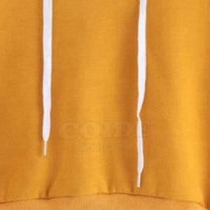Sudadera con capucha corta a rayas de alta calidad para niñas, suéter con cuello, sudaderas recortadas informales para mujeres - Product Image 5