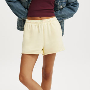 Shorts de Mujer de Alta Calidad 100% Algodón, Logotipo Personalizado con Estampado 3D, Bolsillos Laterales con Botones, Cintura Elástica, Dobladillo sin Rematar, Estilo Urbano - Product Image 2