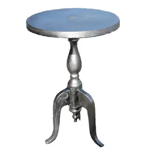 Table d'appoint de centre de café en aluminium enduit de nickel Style moderne nouvelle Table basse en métal Unique mode moderne ronde martelée - Product Image 6