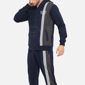 ชุดวอร์มผ้าฟลีซสองชิ้นลำลองสีพื้นสำหรับผู้ชายมาใหม่ - Product Image 3