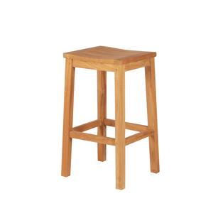 Tabouret de bar en bois de teck au design moderne, meuble de couleur naturelle pour le salon ou le bar de la maison - Product Image 1
